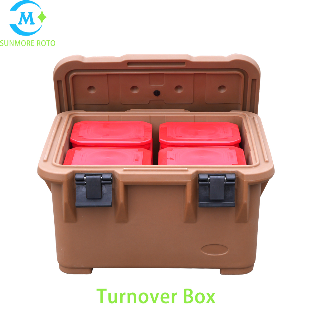 SUNMORE ROTO Rotational Molding Insulated Catering Transport Box, Lockable Sealed Plastic Turnover Container For Food Raw Materials & Cooked Food Logistics