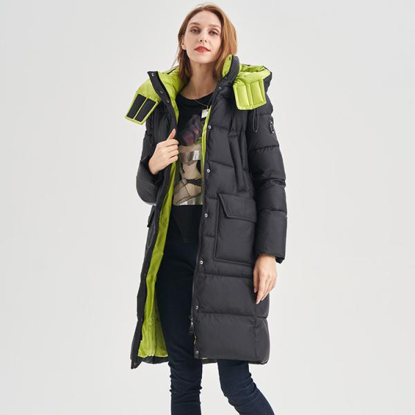 FODARLLOY Cotton Padded Clothes Thickened Warm Medium Long Hooded Outwear Winter Coat Plus Size Women'S Coats