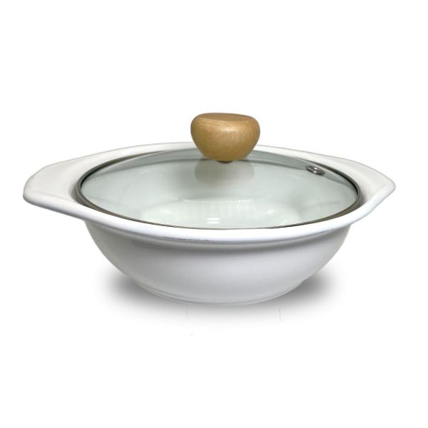 Glass Lid Enamel Casserole Set Enamel Coating Single Pot 20cm Cooking Pot Hot Pot