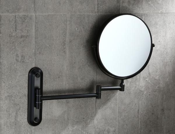 Bathroom Wall Mounted Magnifying Mirror Adjustable stainless steel Telescopic black Mirror 2-Face Mirror for bedroom