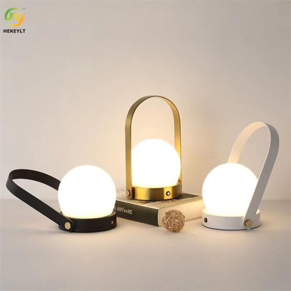 Led Iron And Glass White / Gold / Black Bedside Table Lamp For Bedroom