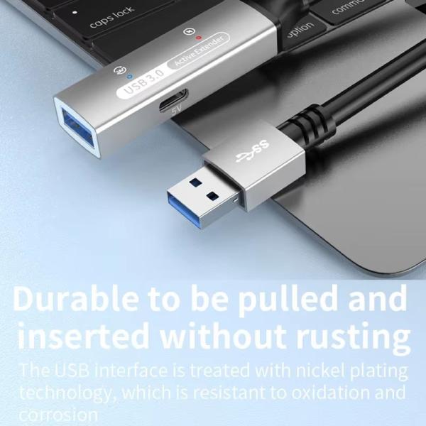 Cable d'extension USB 3.0 de type A de type mâle à femelle câble de données avec alimentation USB C Extra Long