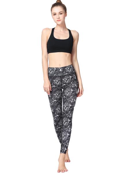 CPG Global Women's Seamless Gym Fitness Floral Black Sport Pants Yoga Leggings HK34