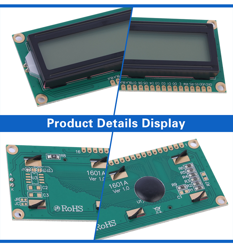 Gray Film 1601A Character LCD Module 01*16 LCD 16 PIN 1.5 Inches High Brightness LCD Screen
