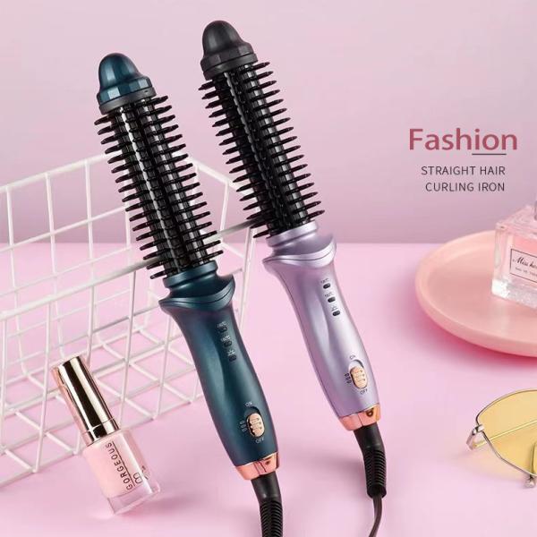 Black Electric Hot Comb Brush PTC Heating Wave Fast Styling Curling Iron