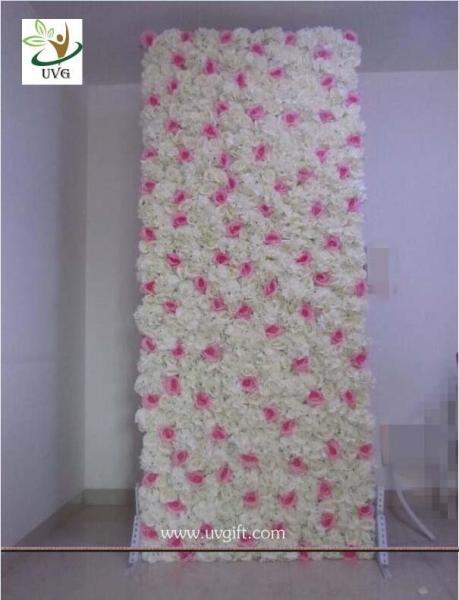 UVG 8ft white photography backdrops in silk wedding flower wall for event stage decoration CHR1122