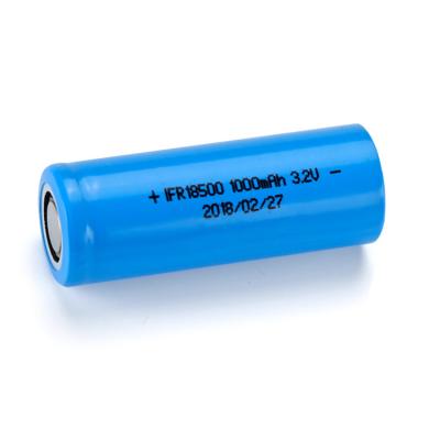 3.2V 1000Mah Rechargeable Li Ion Battery 1500mAh Cylindrical Lifepo4 Battery Cell IFR 18500FE