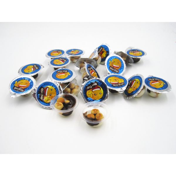 закуска шоколада чашки звезды 4g в шоколаде Sweety опарника PVC с хрустящим печеньем