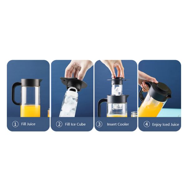 Кувшин воды 1500мл качества еды дунутый рукой стеклянный