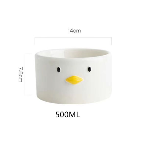 Personalized Ceramic Pet Bowl Chicken Shape For Cat Dog Food Water OEM