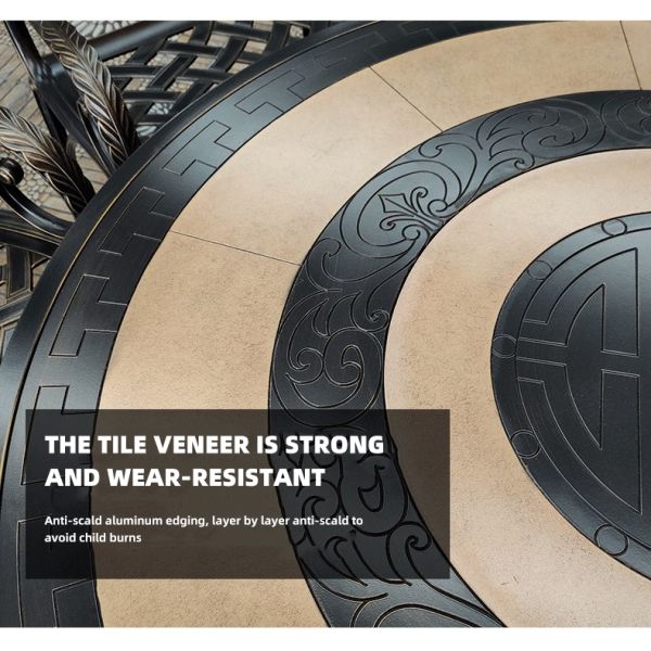 Outdoor Dining Table Patio Barbecues Grain Table And Chair Set For Garden Courtyard