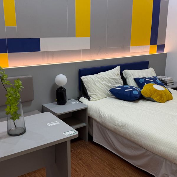 Muebles de dormitorio de hoteles de madera modernos personalizados Set de dormitorio de apartamento