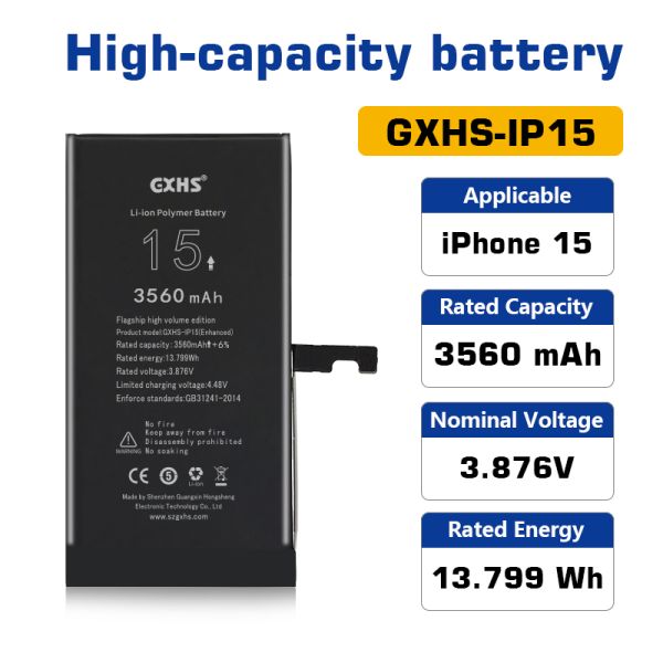 iPhone 15 Replacement Battery 3349mAh with OEM Fit Multi-Protection Circuit and Professional-Grade Packaging