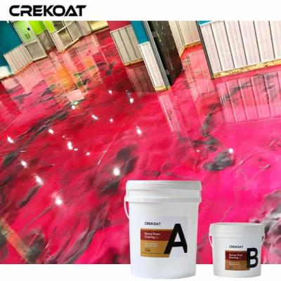 Abrasion Resistance Red Metallic Epoxy Floor Coating For Industrial Applications Heavy Foot Traffic