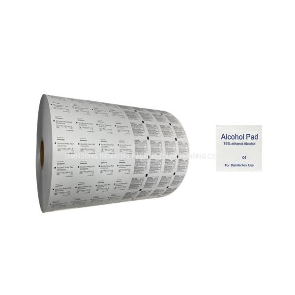 Flexografia Impressão Selamento térmico Álcool Prep Pad Folha de alumínio papel laminado filme para limpeza de óculos