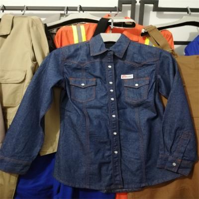 Camisa 100% da sarja de Nimes do franco do algodão para a indústria de soldadura NFPA 2112