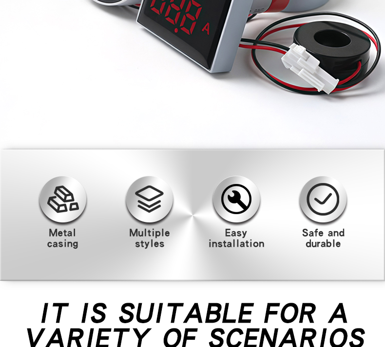 Dual Display LED Voltmeter and Ammeter Panel Meters with Small Digital Indicators AD112-50 Type