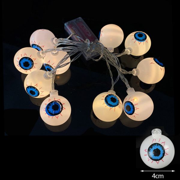 Eyeball String Light Batterey Charged Muticolor Eye Night Light Hanging Wall Decor Festoon Decoration LED Halloween Lights