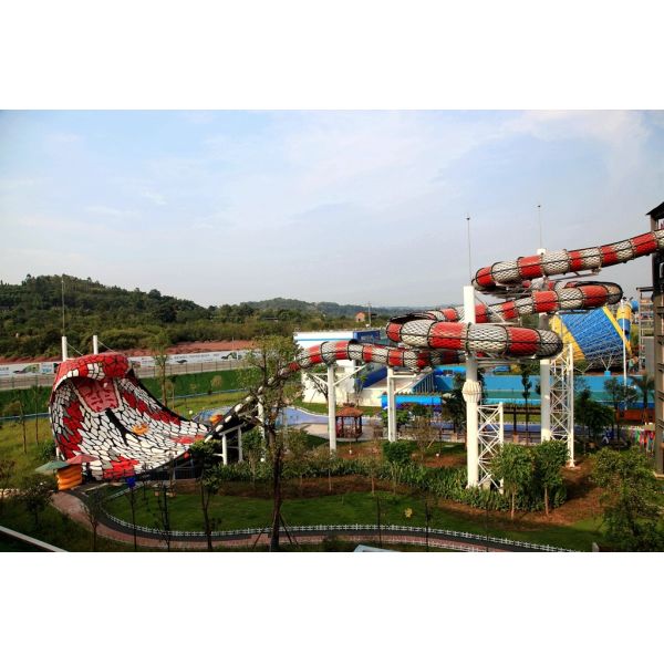 Водные горки стеклоткани парка атракционов взрослые с гальванизированным железным каркасом углерода