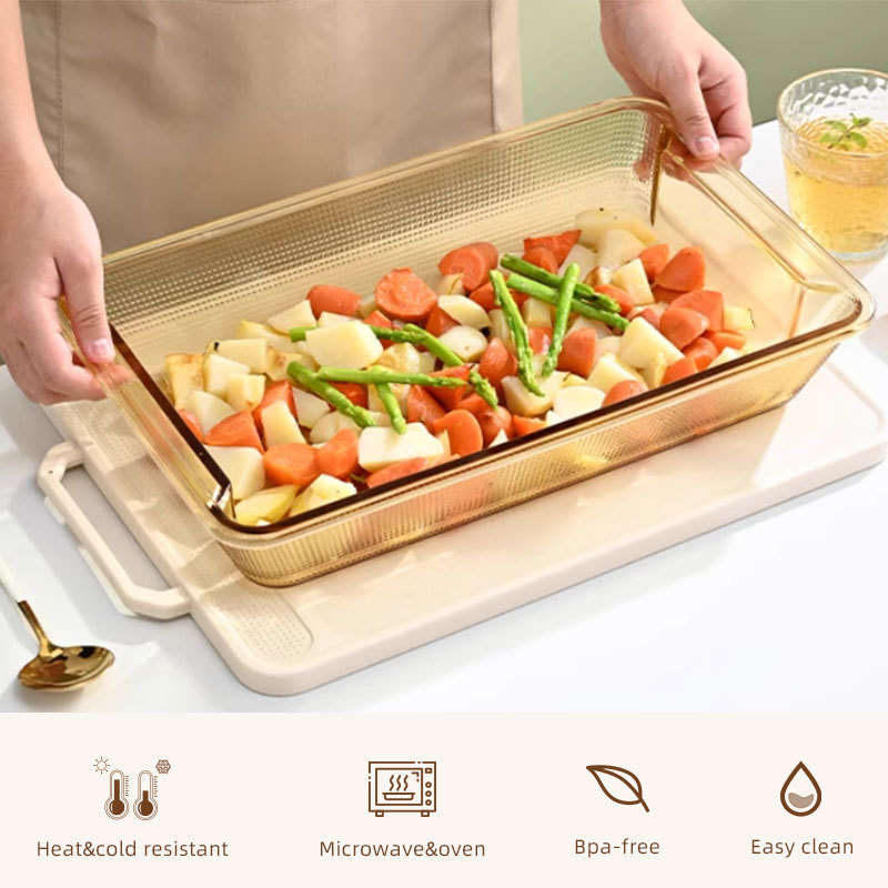 IKOO Durable High Borosilicate Glass Baking Tray Oven Microwave Dishwasher Safe with 1.5L to 3L Capacity