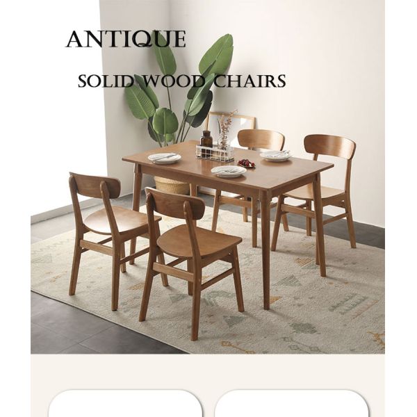 Muebles de comedor clásico Colección sillas de goma de madera maciza sillas de comedor con diseño moderno