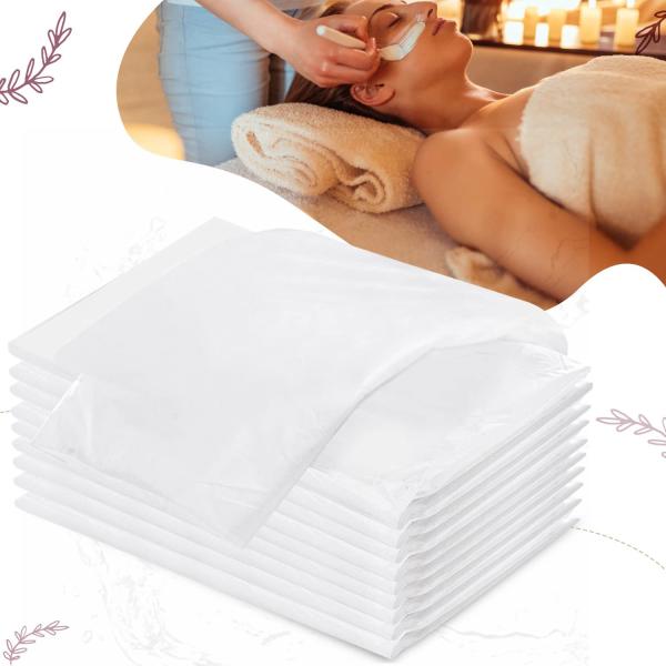 Disposable Fitted Massage Table Sheets Spa Bed Covers, Breathable Non Woven Fabric Massage Table Protective Cover