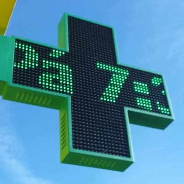 IP65 Outdoor P10 Led Pharmacy Cross Display Led Billboard Sign Full Color