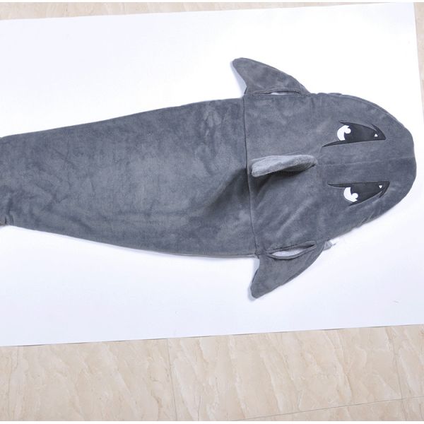 Breathable Animal Tail Blanket Flannel Hoodie Wearable Fleece Throw Blanket