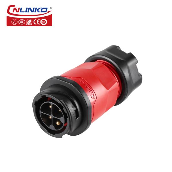 Cnlinko YM Series M20 Plastic Quick Bayonet 4 Pin Circular Power Connector with Dustproof Cover Design