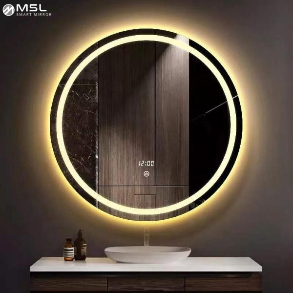 Warm White LED Round Bathroom Mirror 800*600mm Touch Screen LED Mirror IP44