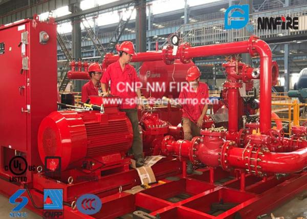 o patim 4000GPM montou a embalagem dútile do ferro fundido da bomba de fogo com o motorista do motor 338KW