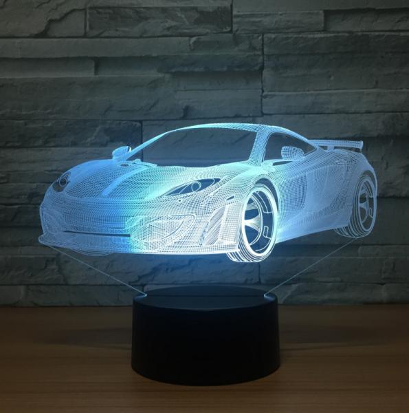 Racing Car 3D Night Light 7 Colors Change with Remote Control As Christmas Gifts For Baby Room Decoration
