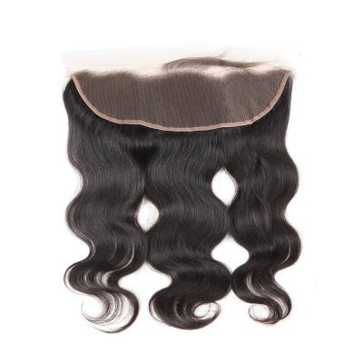 Orelha da onda do corpo às perucas encaracolados da parte dianteira do laço do cabelo humano do fechamento do laço da orelha 13x4