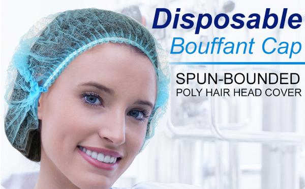 CE aprovado não tecido PP Clip Strip Bouffant médico enfermeiro mob cap para médicos e cirurgiões