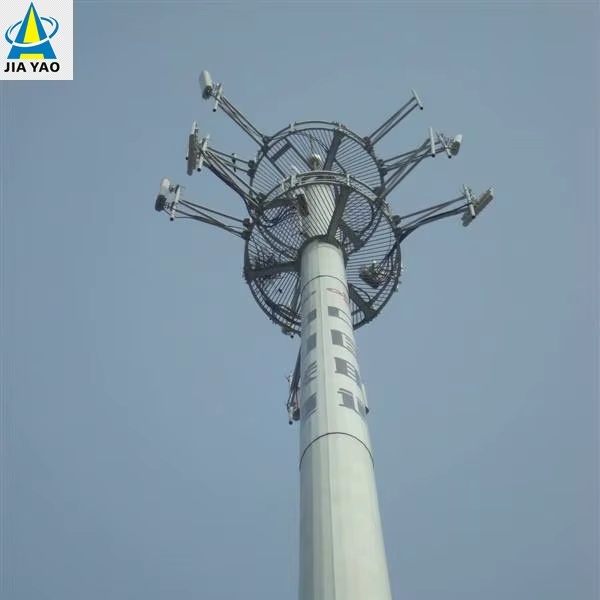 Custom Hot-dip Galvanized Monopole Telecom Tower Platform For Antenna Expansion Project