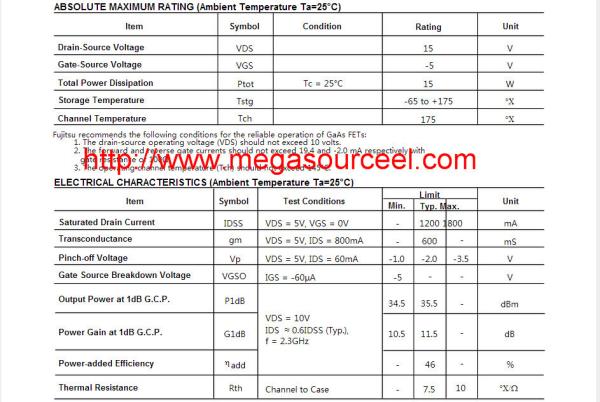 SUMI FLL357ME L-Band Medium & High Power GaAs FET  Integrated Circuit Chip