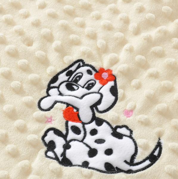 Polyester Embroidery Fleece Swaddle Blanket 40X80cm Breathable Winter Stroller Blanket
