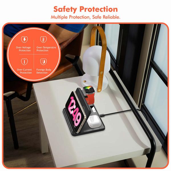 A21 Samsung Vesion 3 en 1 chargeur sans fil pliable 15w / 10w chargeur