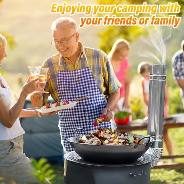 Camping Firewood Stove, Cast Iron Outdoor Wood Burning Stove Portable Detachable Camp Stoves, Accessories Outdoor