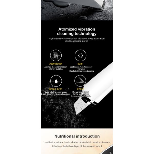 USB Plugs Blackhead Remover Ultrasonic Skin Scrubber for Deep Cleaning and Moisturizing