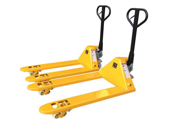 Yellow Hydraulic Power Equipment Industrial , Hand Pallet Truck 3 Ton 115mm High
