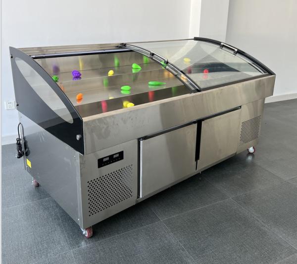 Ladder ice table seafood barbecue display commercial order fruit fishing preservation cabinet