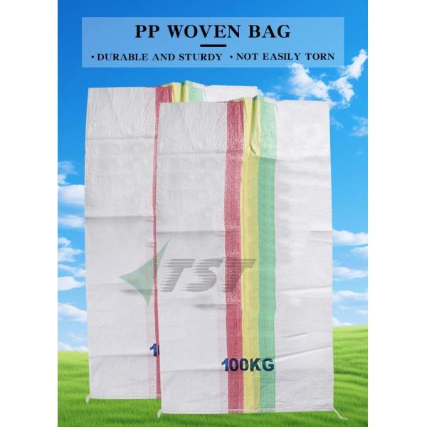 100kg White Printed Woven Polypropylene Sacks For Industry And Agriculture With Logo