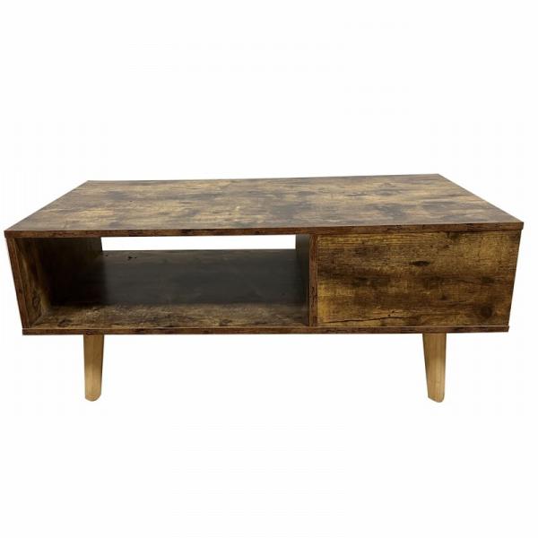 Mid Century 72 TV Console Cabinet Table With Storage Shelves