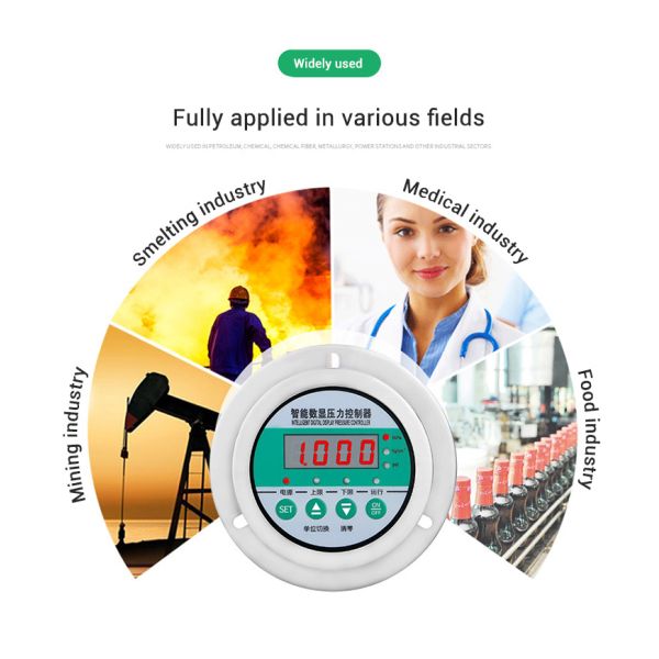 Digital Display Water Pressure Meter with Customized Support and -1-0....2.4 Range