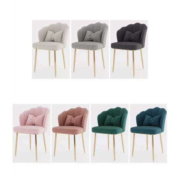 Relleno interno de cena nórdico de la esponja del restaurante del rosa de la silla del terciopelo del metal del ocio