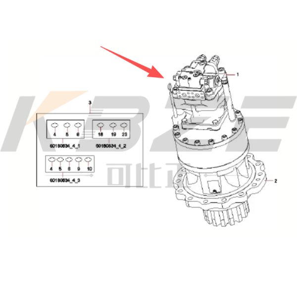 KBZE 401/R2856 804040344 809908750 60180834 M5X130CHB SWING MOTOR ASS'Y FOR SANY XCMG JCB EXCAVATOR