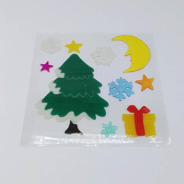 Xmas Day Gel Stickers Window Sticker Jelly  Sticker Spring Gel Clings Christmas Day Gift