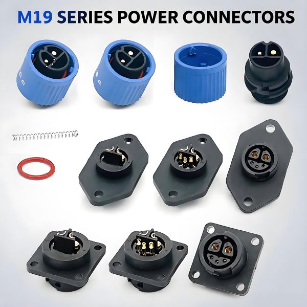 M19 Series 20A 10.4N Ultra Low Insertion Force Waterproof Power Connector Free Test Supported