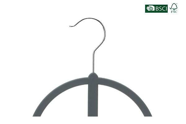 Wholesale  Wheel Shape Black Color Velvet Shirt Hangers Clothes Hanger for Ties or Scarves
